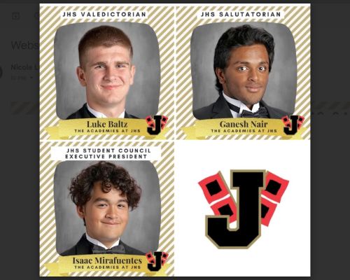  Luke Baltz, Ganesh Nair, and Isaac Mirafuentes will give speeches to their fellow classmates.